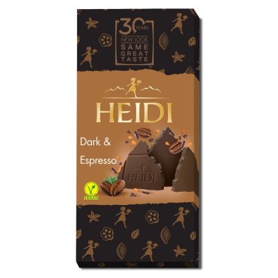 Μαύρη Σοκολάτα με Espresso Heidi 80gr