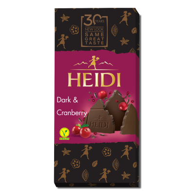 Μαύρη Σοκολάτα με Cranberry Heidi 80gr