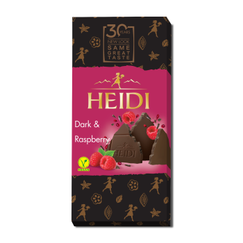 Μαύρη Σοκολάτα με Rasberry Heidi 80gr