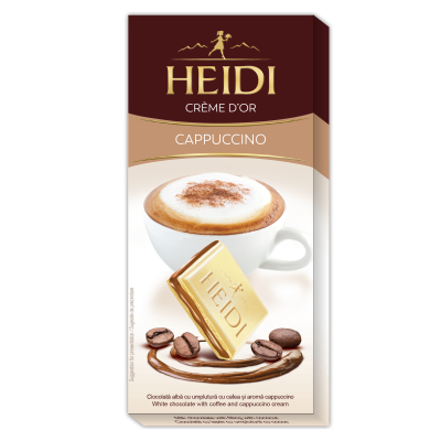 Λευκή Σοκολάτα με Γέμιση Cappuccino Heidi 90gr 