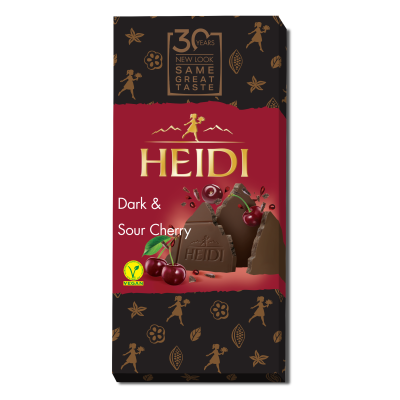 Μαύρη Σοκολάτα με Bύσσινο Heidi 80gr