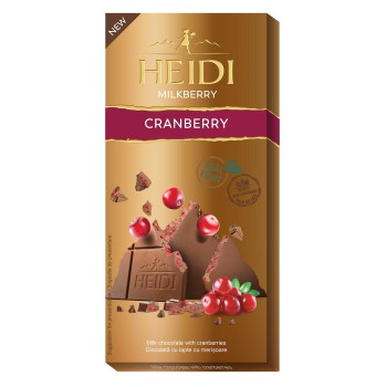 Σοκολάτα Γάλακτος με Cranberry Heidi 80gr