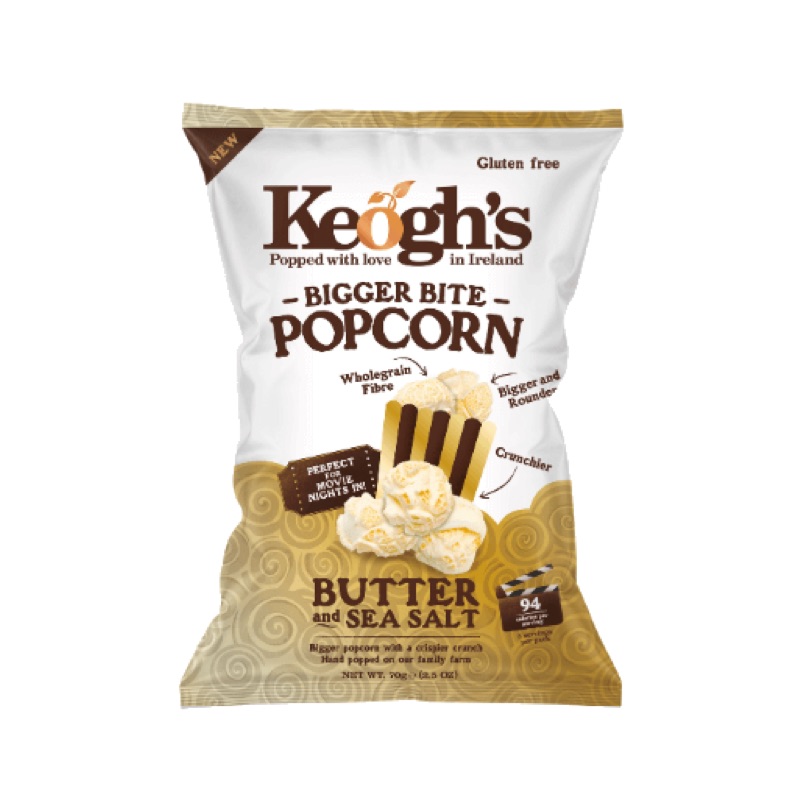 Pop Corn Με Βούτυρο Και Θαλασσινό Αλάτι Keoghs 70gr