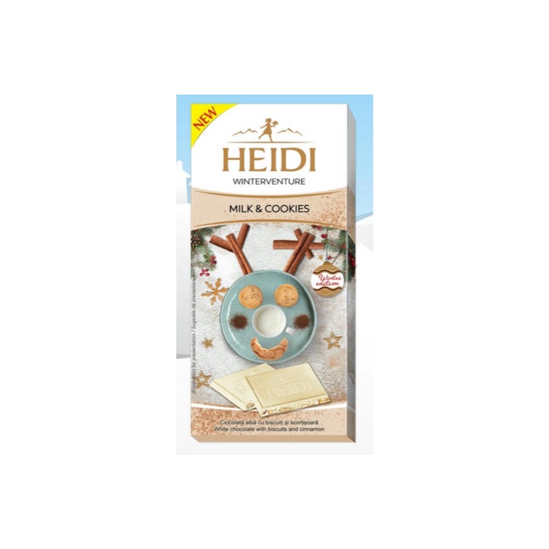 Λευκή Σοκολάτα Με Μπισκότο και κανέλα Milk & Cookies Heidi 90gr