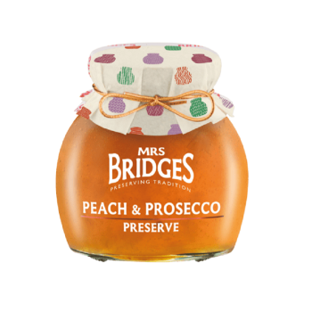 Μαρμελάδα Με Κομμάτια Ροδάκινο Και Prosecco Κρασί Mrs Bridges 340gr