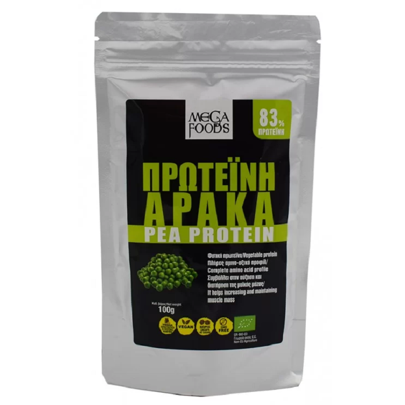 Βιολογική Πρωτεΐνη Αρακά (Pea Protein) 78% Mega Foods 100gr