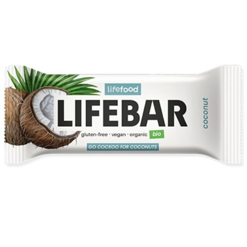 Βιολογική Lifebar Ωμή Μπάρα Ενέργειας Mε Καρύδα Lifefood 40gr