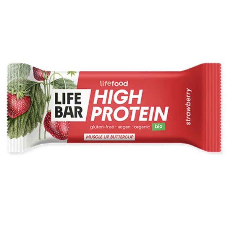 Βιολογική Lifebar Μπάρα Πρωτεΐνης Mε Φράουλα Lifefood 40gr