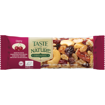 Βιολογική Μπάρα Ξηρών Καρπών Με Κεράσι Taste Of Nature 40gr