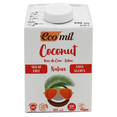 Βιολογικό Ρόφημα (Γάλα)  Καρύδας Χωρίς Ζάχαρη EcoMil 500ml