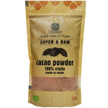 Βιολογικό Ακατέργαστο Κακάο Σε Σκόνη Cacao Powder Greenbay 250gr