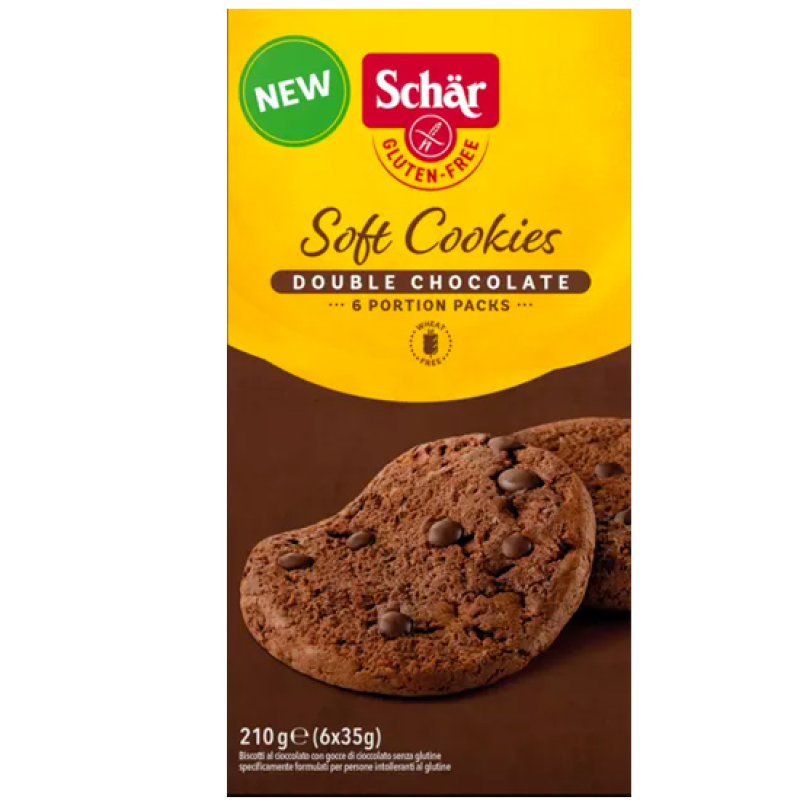 Μπισκότα Soft Cookies Διπλής Σοκολάτας Χωρίς Γλουτένη Schar 210gr