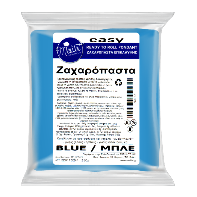 Πάστα ζάχαρης Μπλέ 250gr. Melilot Easy