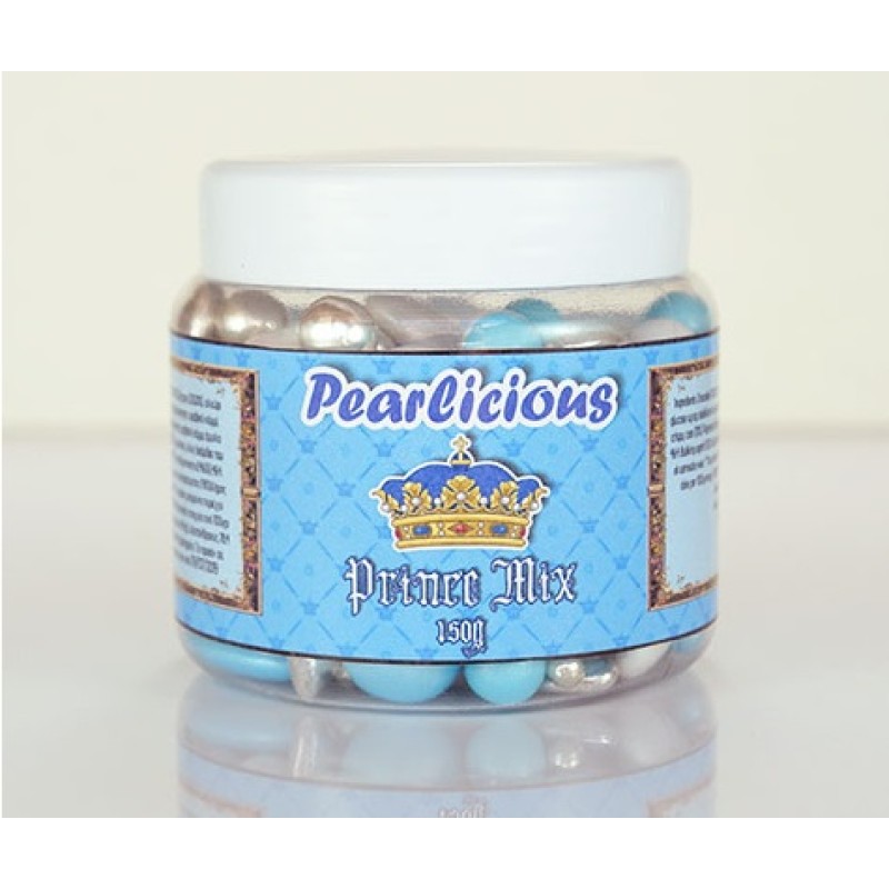 Βρώσιμες Πέρλες Mix Γαλάζιο Ασημί Λευκό Pearlicious 150g