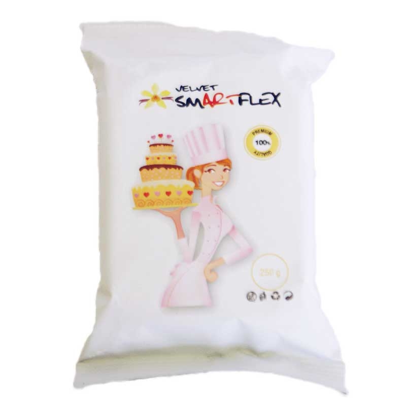 Πάστα ζάχαρης λευκή με άρωμα βανίλιας Smartflex 250gr.