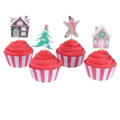 Cupcake Σετ Χριστουγεννιάτικο Χωριό Gingerbread με 24 θήκες και Toppers PME