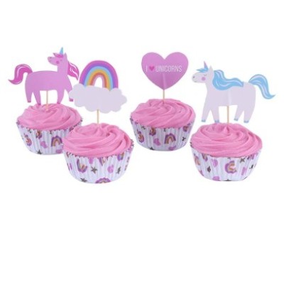 Cupcake Σετ Unicorn Μονόκερος και Ουράνιο Τόξο με 24 θήκες και Toppers PME