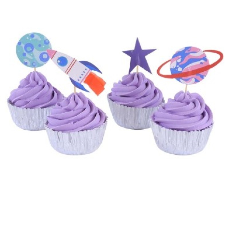 Cupcake Σετ Space Διάστημα με 24 θήκες και Toppers PME