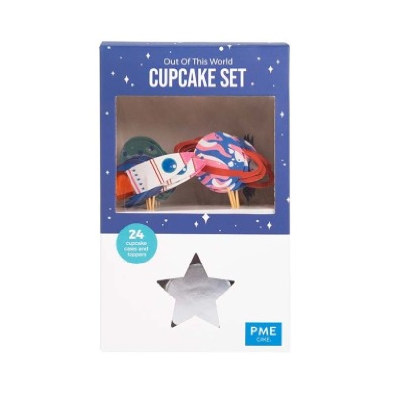 Cupcake Σετ Space Διάστημα με 24 θήκες και Toppers PME