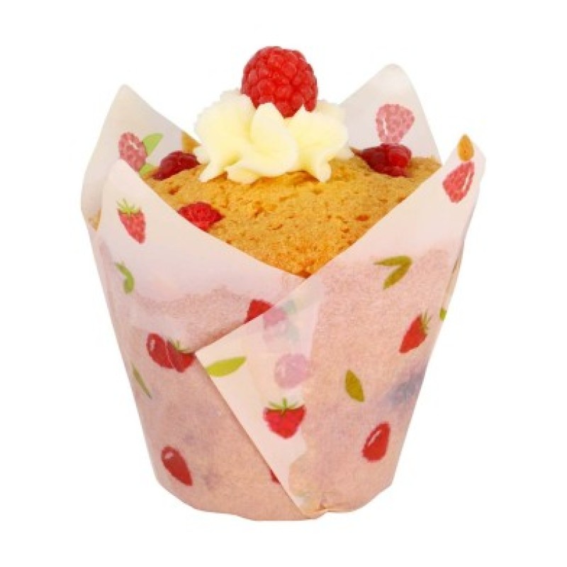 Θήκες για Cupcakes/Muffins Τουλίπα Σμέουρα (Rasberries) PME 24τεμ.