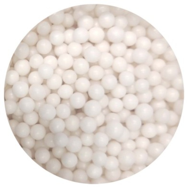 Βρώσιμες Λευκές Γυαλιστερές Πέρλες 5mm Pearlicious 1kg E171 Free