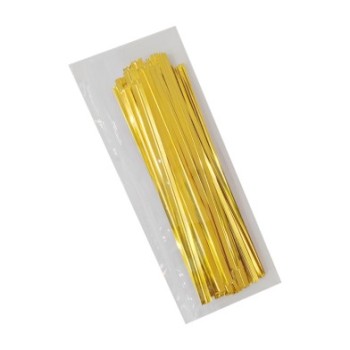 Σετ 50 Χρυσά Κλείστρα Twist Ties Για Σακούλες 8cm 