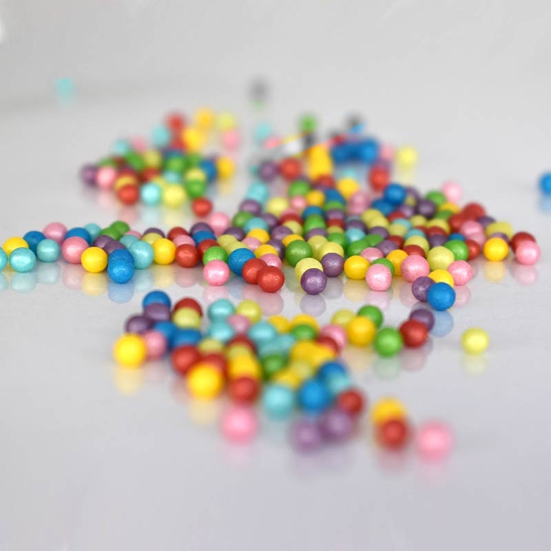 Ζαχαρωτές πέρλες πολύχρωμες 4mm 1Kg E171 Free Pearlicious