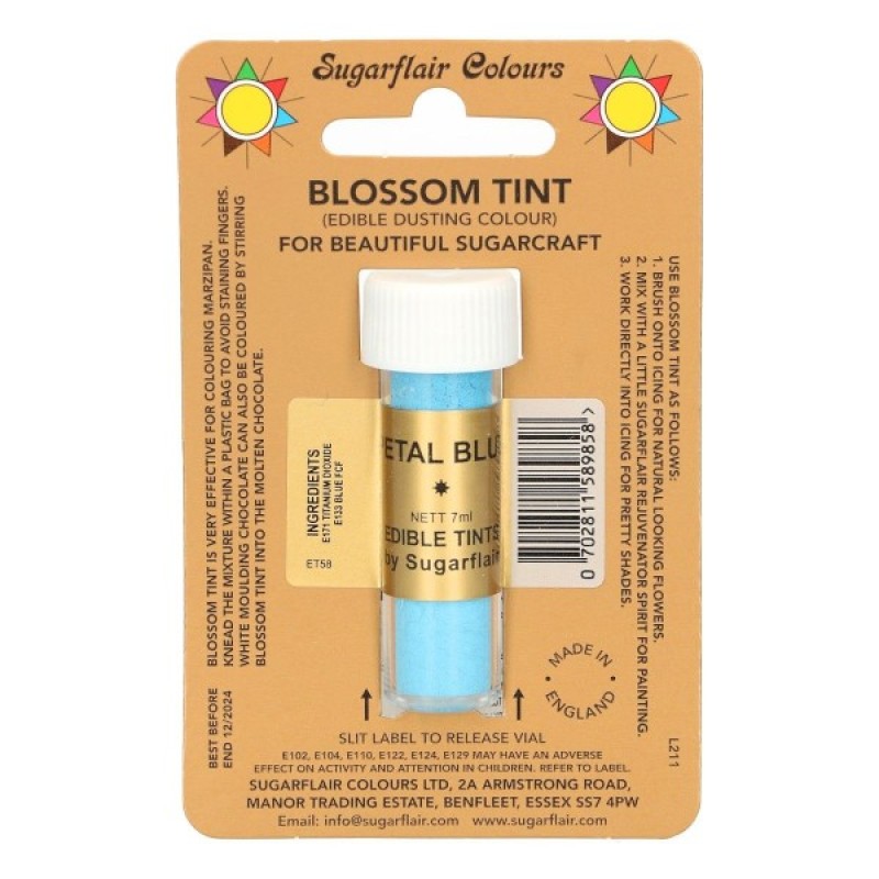 Χρώμα Ζαχαροπλαστικής Sugarflair σε Σκόνη Μπλε (Petal Blue) 7ml