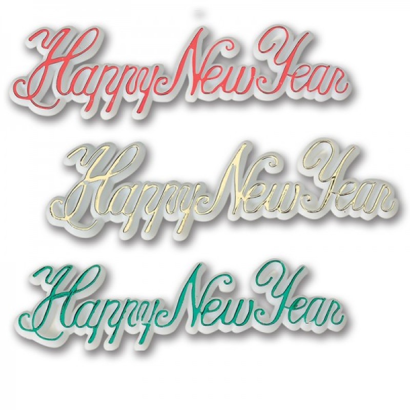 Διακοσμητικό Happy New Year 3 Χρώματα   x144 115x30mm