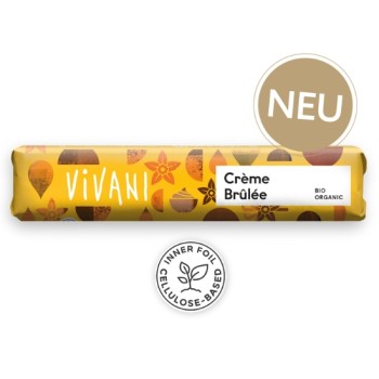 Βιολογική Σοκολάτα Γάλακτος με Γέμιση Crème Brulee Vivani 40gr