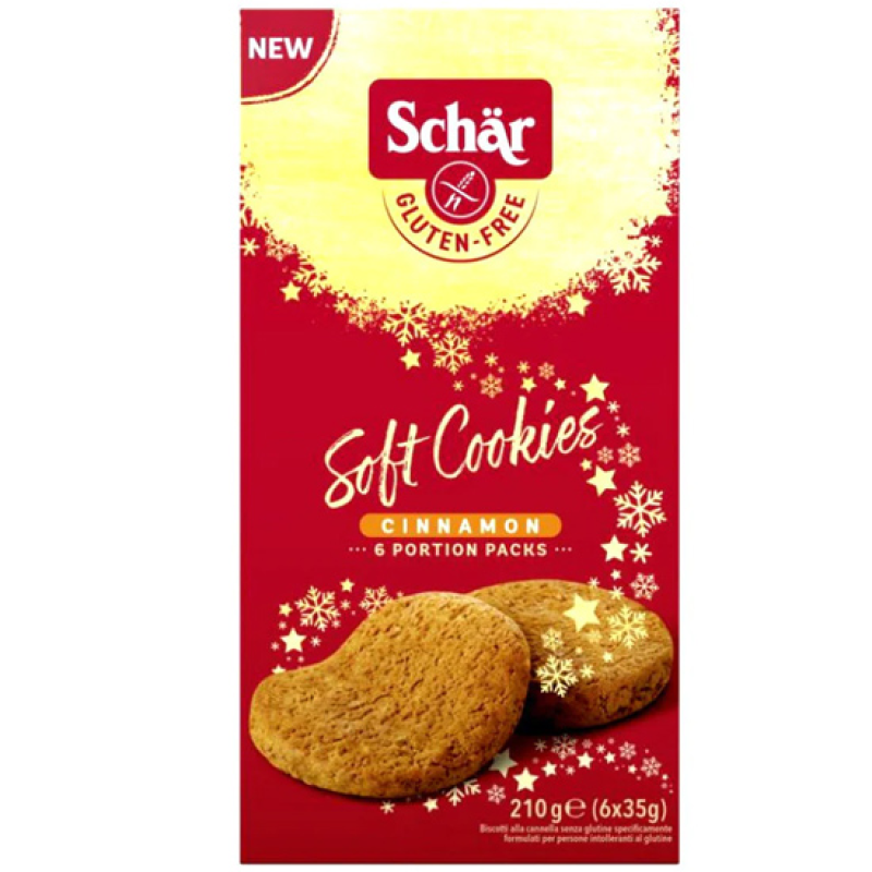 Χριστουγεννιάτικα Μπισκότα Soft Cookies με Κανέλα Χωρίς Γλουτένη Schar 210gr