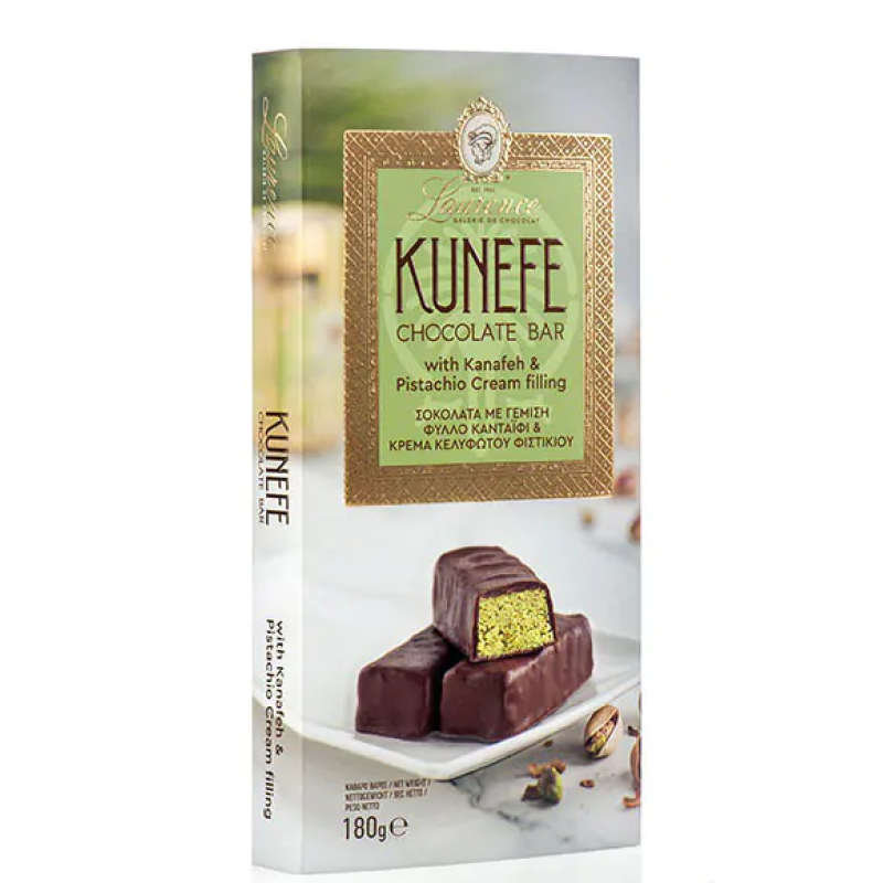 Σοκολάτα Kunefe με Γέμιση Κανταΐφι και Πραλίνα Pistachio (Dubai Chocolate) Laurence 180gr