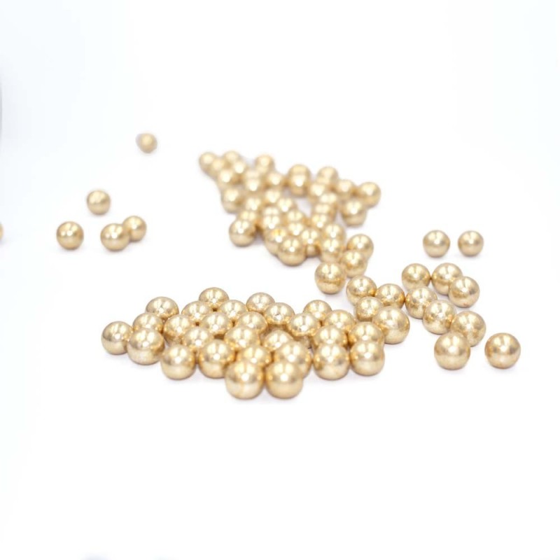 Βρώσιμες Χρυσές Μεταλλικές Πέρλες 10mm Pearlicious 200gr Free E171