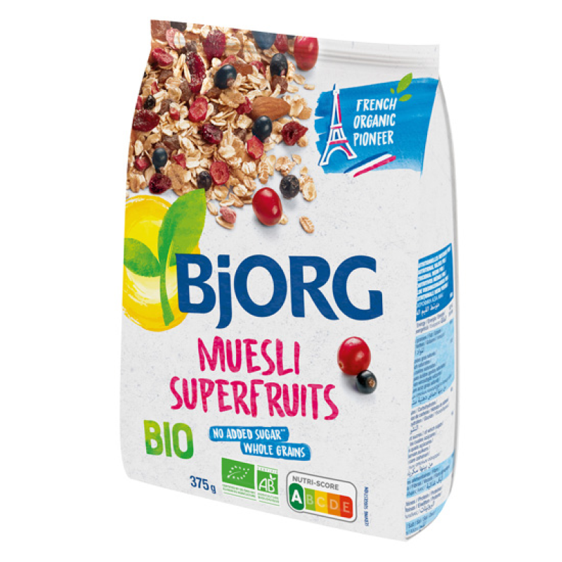 Βιολογικό Μούσλι με Superfruits Χωρίς Ζάχαρη Bjorg 375gr